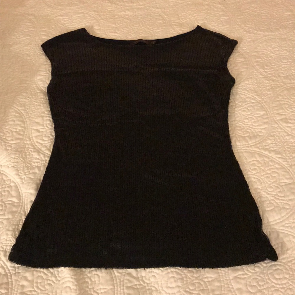 The Limited Black Sequin Sleeveless Shirt